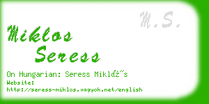 miklos seress business card